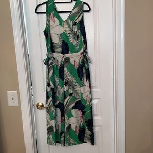 Carolina Belle green leaf-patterned jumpsuit (Sz 6)